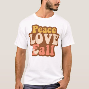 Peace Love Fall Halloween Groovy Fall Season T-Shirt