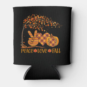Peace Love Fall Pumpkin Autum Happy Fall Can Cooler