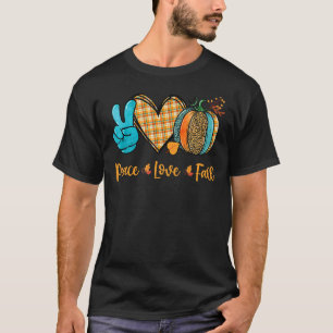 Peace Love Fall Pumpkin Autum Happy Fall Thanksgiv T-Shirt