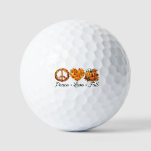 Peace, Love, Fall - Pumpkins Golf Balls