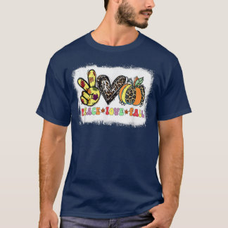 Peace Love Fall Vibes Pumkin Season Spooky Season  T-Shirt