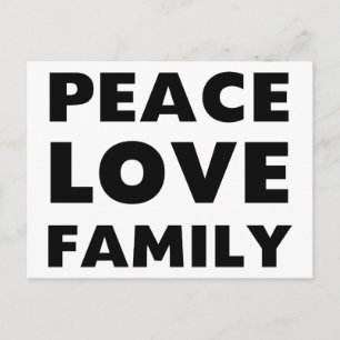 Peace Love Family Postcard
