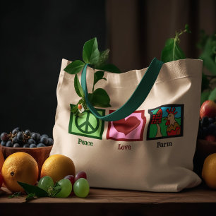 Peace Love Farm Tote Bag