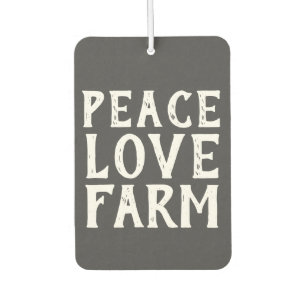PEACE LOVE FARM typography   Outdoor Pillow Car Air Freshener