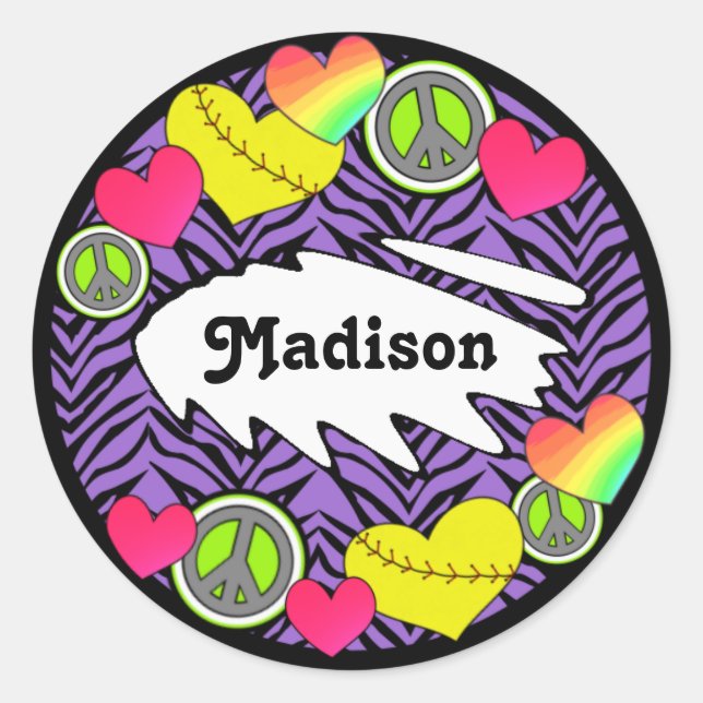 Peace Love Fastpitch Stickers (Front)