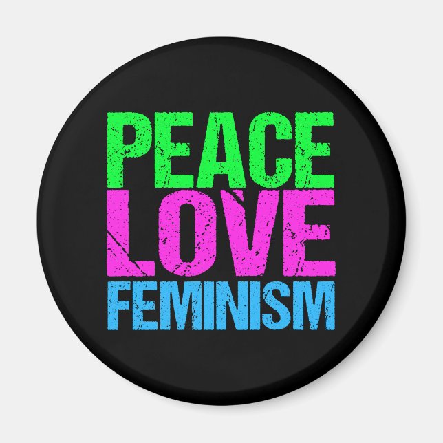 Peace Love Feminism Magnet (Front)