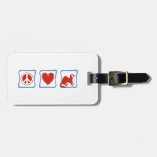 Peace Love Ferrets squares Luggage Tag