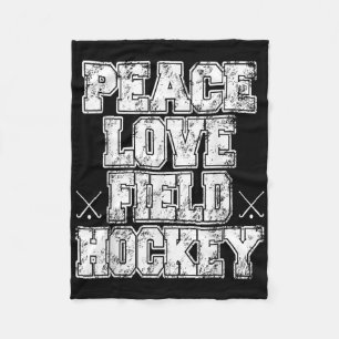 Peace Love Field Hockey Fleece Blanket