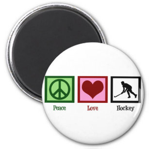 Peace Love Field Hockey Magnet
