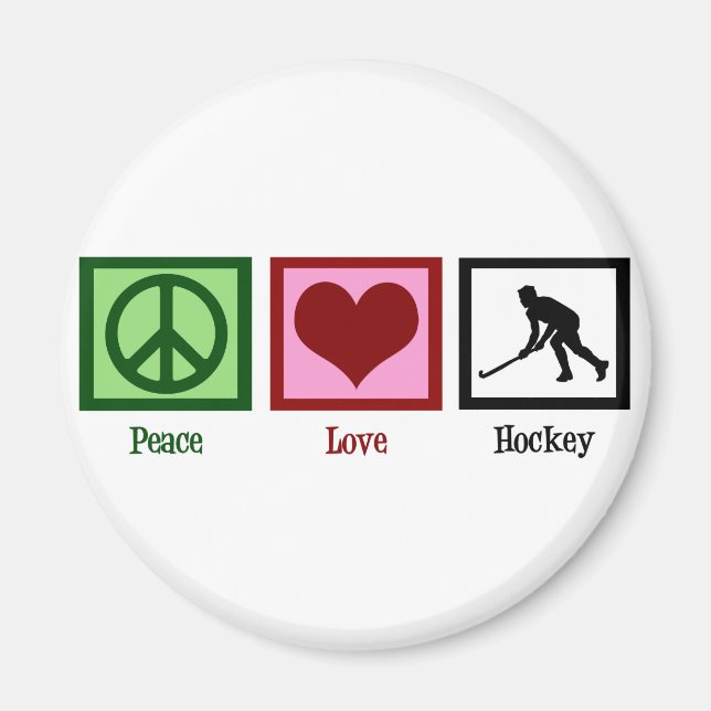Peace Love Field Hockey Magnet (Front)