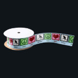 Peace Love Field Hockey Satin Ribbon<br><div class="desc">This cool field hockey gift features a peace sign,  heart,  and a silhouette of a field hockey player in action. Order this now for your sports coach or team!</div>