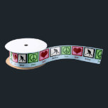 Peace Love Field Hockey Satin Ribbon<br><div class="desc">This cool field hockey gift features a peace sign,  heart,  and a silhouette of a field hockey player in action. Order this now for your sports coach or team!</div>