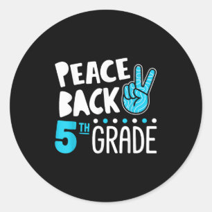 Peace Love Fifth Grade Squad Back To School Classic Round Sticker