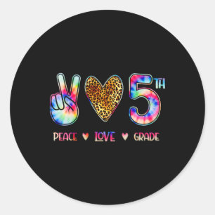 Peace Love Fifth Grade Squad Back To School Gift  Classic Round Sticker