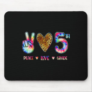 Peace Love Fifth Grade Squad Back To School Gift Mouse Pad