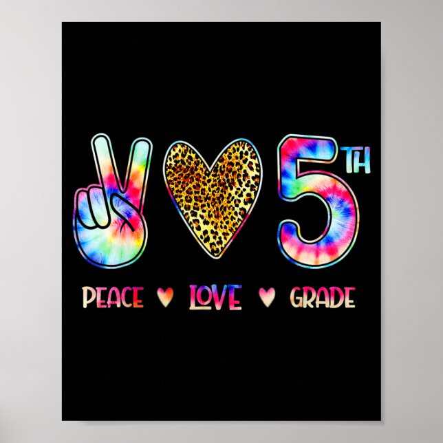 Peace Love Fifth Grade Squad Back To School Gift  Poster (Front)