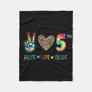 Peace Love Fifth Grade Squad Back To School Gifts Fleece Blanket