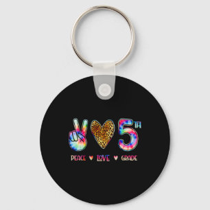 Peace Love Fifth Grade Squad Ck To School Gift Key Ring