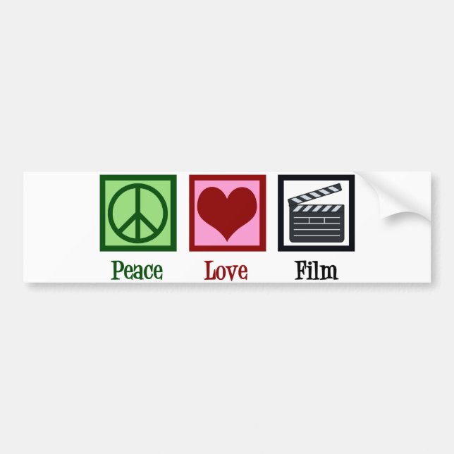 Peace Love Film Bumper Sticker (Front)