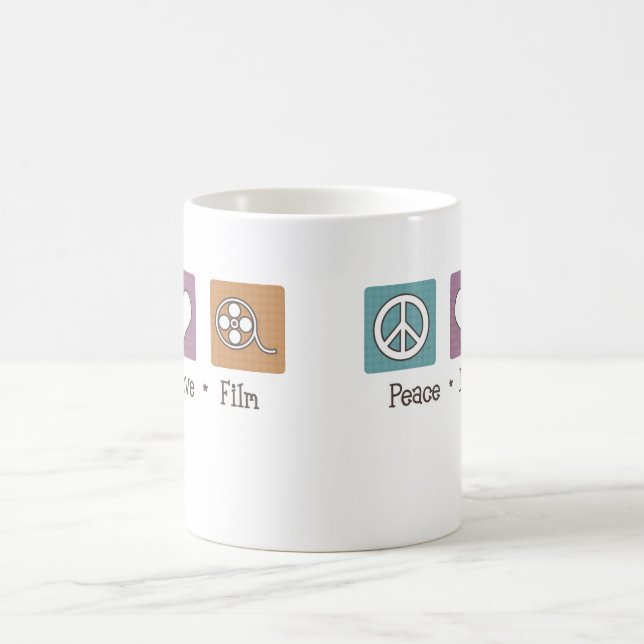 Peace Love Film Coffee Mug (Center)