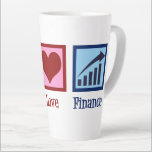 Peace Love Finance Latte Mug<br><div class="desc">Peace Love Finance. A cool financial advisor or planner gift for a banker or money management who works with bank clients to manage their assets and finances. Cute design for financial planning bankers in public,  corporate,  or personal finance.</div>