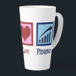 Peace Love Finance Latte Mug<br><div class="desc">Peace Love Finance. A cool financial advisor or planner gift for a banker or money management who works with bank clients to manage their assets and finances. Cute design for financial planning bankers in public,  corporate,  or personal finance.</div>