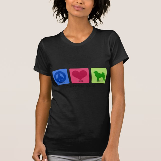 Peace Love Finnish Spitz T-Shirt (Front)