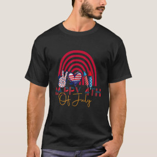 Peace Love Fireworks Rainbow America Flag Usa 4th T-Shirt