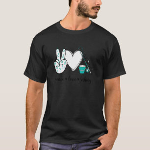 Peace Love Fishing Peace Hand Sign Fishing 1 T-Shirt