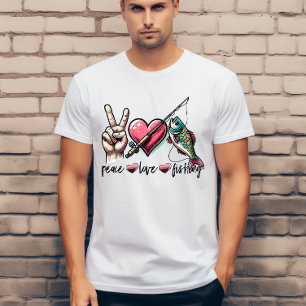 Peace love fishing  T-Shirt