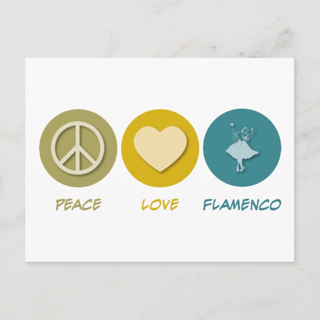 Peace Love Flamenco Postcard (Front)