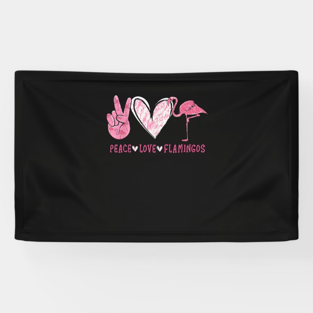 Peace Love Flamingo | Flamingo Lover Banner (Horizontal)