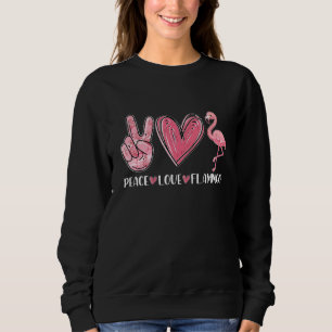 Peace Love Flamingo Women Cute Summer Beach Tropic Sweatshirt