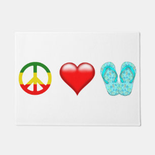 Peace Love Flip Flops Doormat