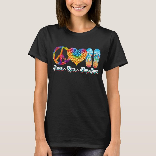 Peace love flip flops  T-Shirt (Front)