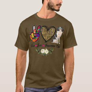 Peace Love Floral Japanese Chin Mum Dog Mum Mother T-Shirt