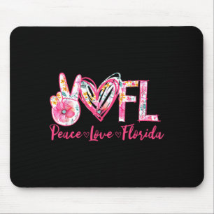 Peace Love Florida Floral Vintage Florida Pride Mouse Pad