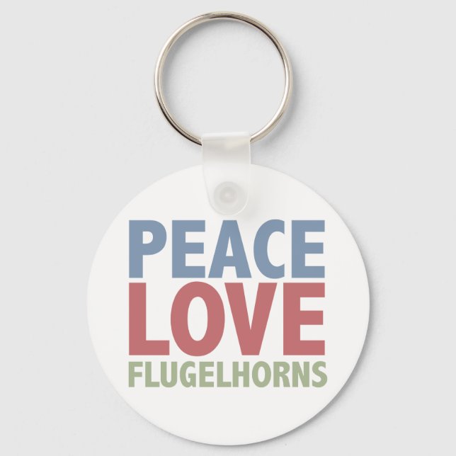 Peace Love Flugelhorns Key Ring (Front)