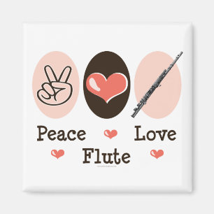 Peace Love Flute Magnet