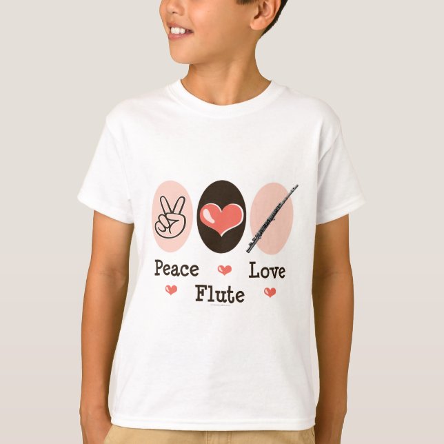 Peace Love Flute Sweatshirt T-Shirt (Front)