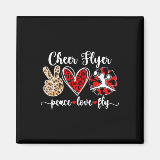 Peace Love Fly Cheer Flyer Cheerleader Flyer  Magnet
