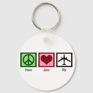 Peace Love Fly Key Ring