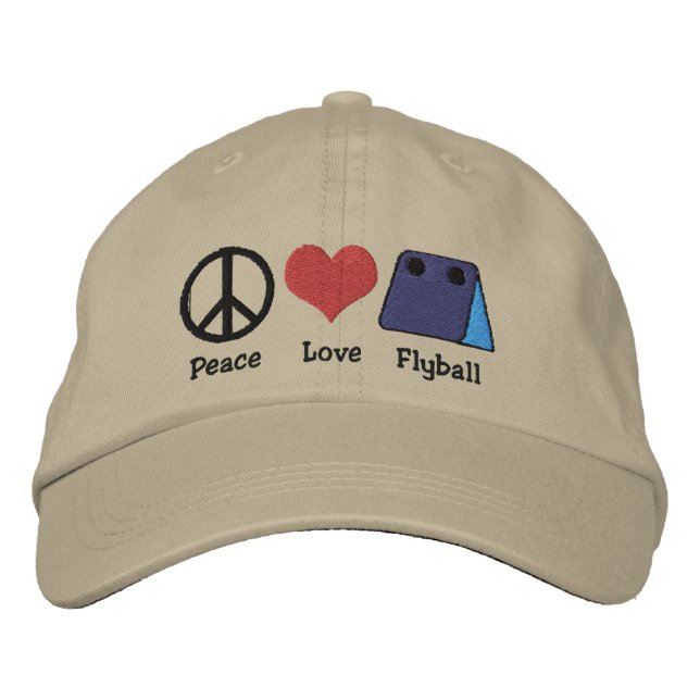 Peace Love Flyball Embroidered Hat (Front)