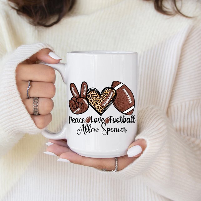 Peace, Love, Football Coffee Mug (Peace, Love, Football Coffee Mug. )