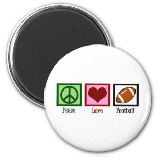 Peace Love Football Magnet