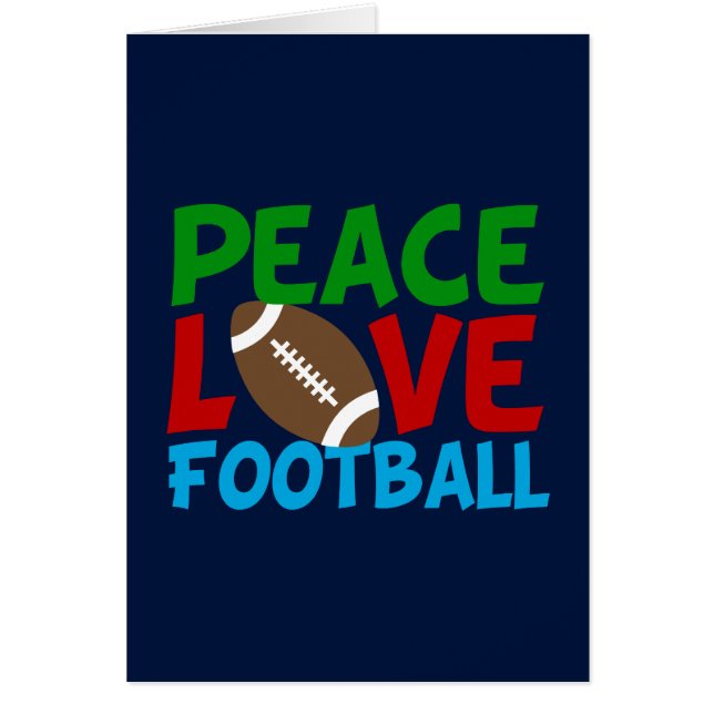 Peace Love Football Player Christmas Card (Front)
