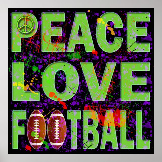 PEACE LOVE FOOTBALL POSTER (Front)