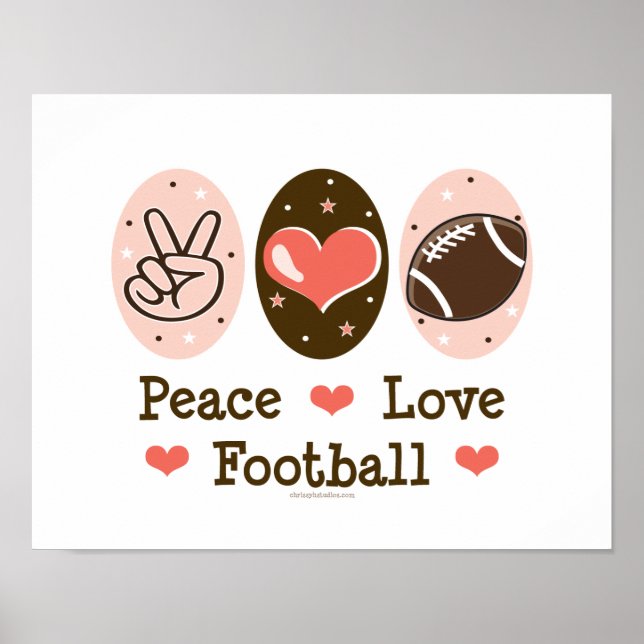 Peace Love Football Poster Print (Front)