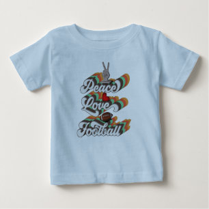 Peace Love Football, Retro Football Sublimation Baby T-Shirt