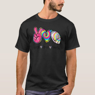 Peace Love Football Tie Dye Symbol Football T-Shirt